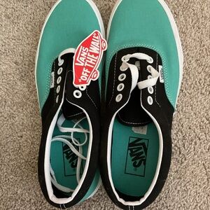Vans Aqua and Black Canvas Shoes